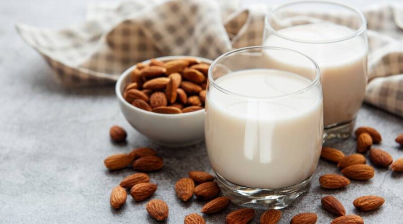 Aveia com leite de amêndoa e nozes